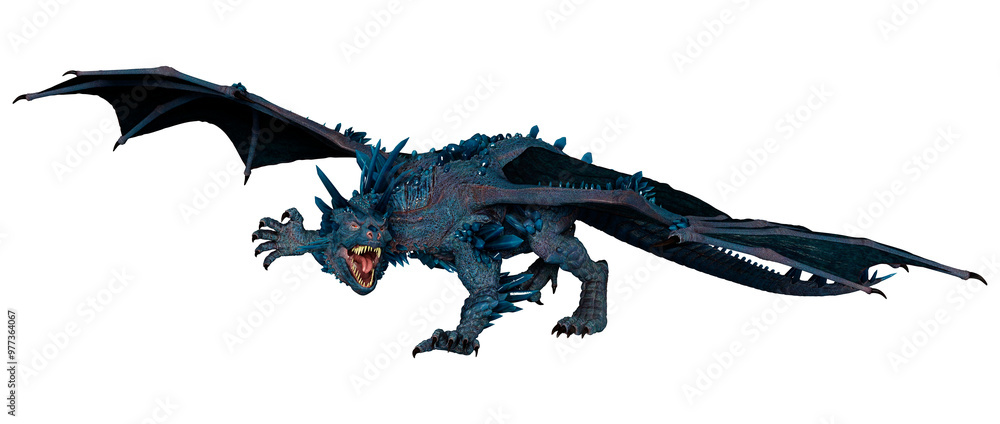 3D Rendering Fairy Tale Dragon on White 3D Rendering Fairy Tale Dragon on White