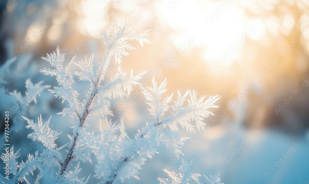 A branch covered in frost and snow A branch covered in frost and snow