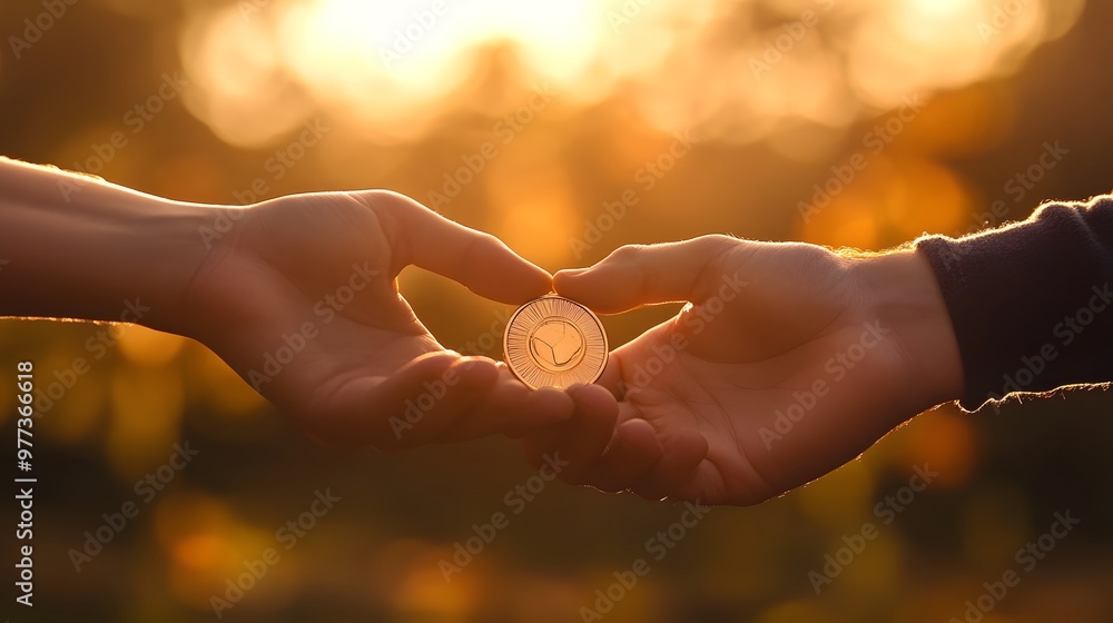 Hands Clasping a Medal in Unity: Two hands clasping a medal together, symbolizing teamwork and unity, with a soft-focus background of a sunset.
Hands Clasping a Medal in Unity: Two hands clasping a medal together, symbolizing teamwork and unity, with a soft-focus background of a sunset.