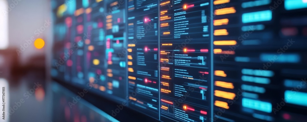 Digital workflow management tool, holographic task boards, glowing progress indicators, futuristic workspace Digital workflow management tool, holographic task boards, glowing progress indicators, futuristic workspace