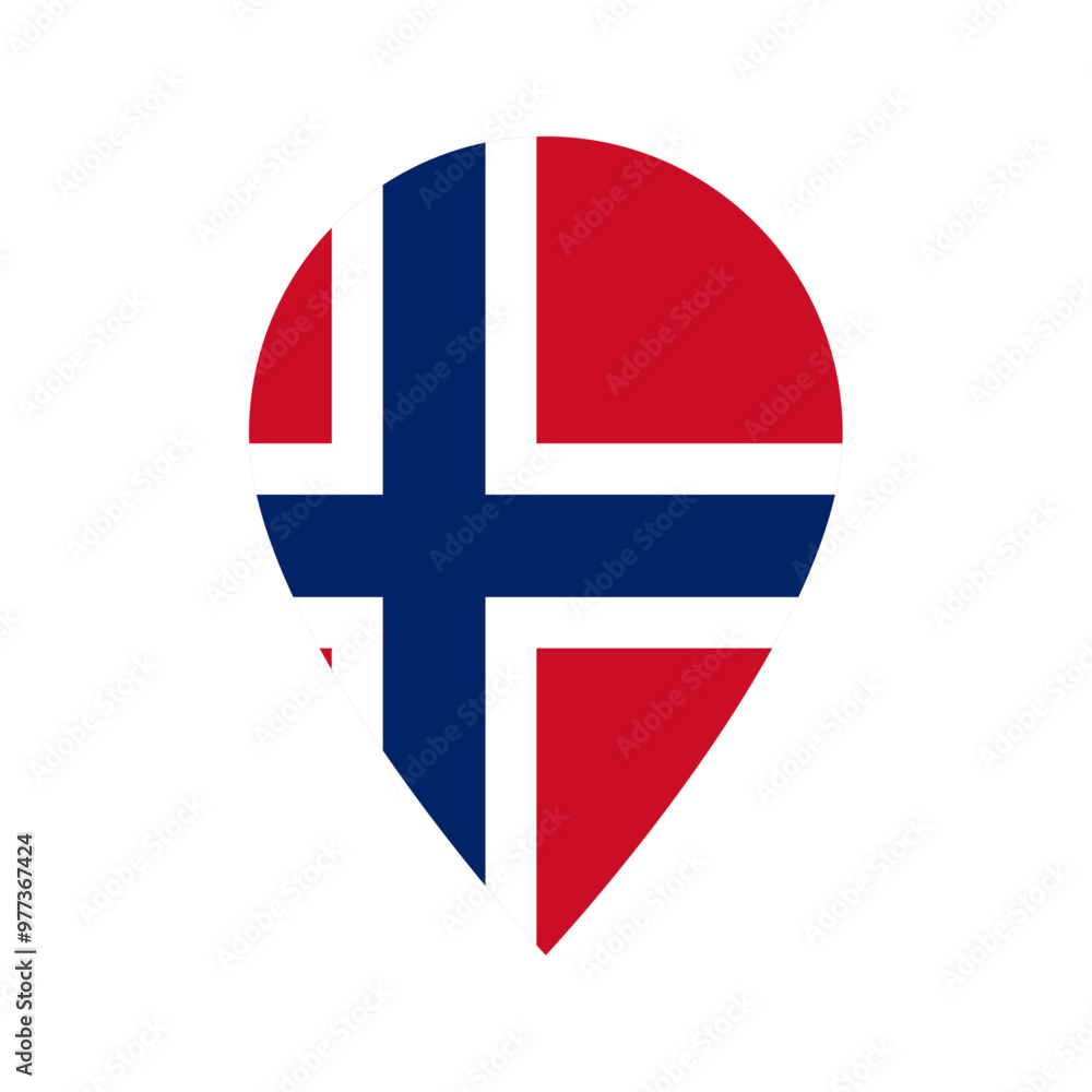 Obraz premium Norway flag location icon