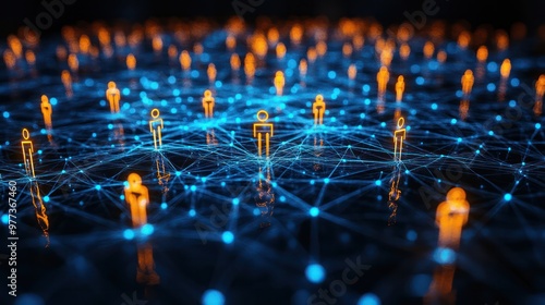 A group of people are connected to each other in a network