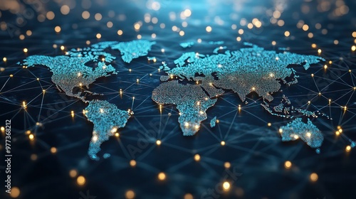 A globe with a network of lines connecting it