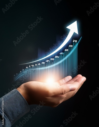 hand holding a graph