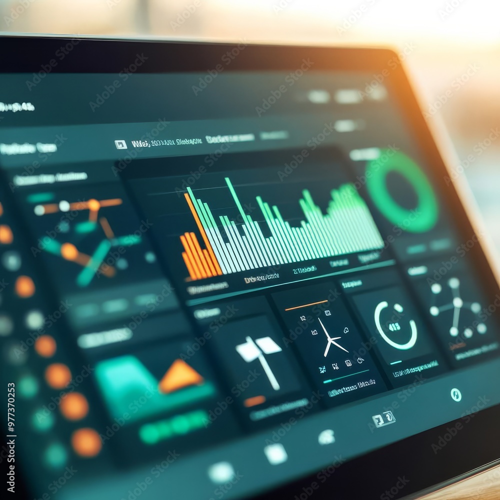 Green energy management software UI, earth-tone color scheme, data visualization for energy consumption, clear icons for solar, wind, and hydro Green energy management software UI, earth-tone color scheme, data visualization for energy consumption, clear icons for solar, wind, and hydro
