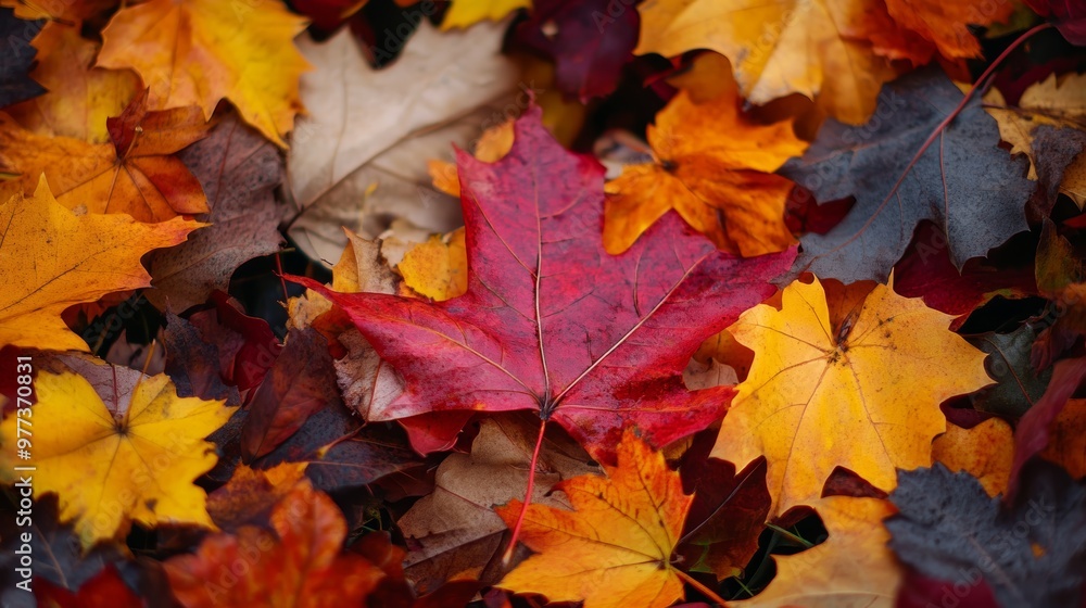 Colorful autumn leaves showcase vibrant hues of red, orange, and yellow, creating a beautiful natural carpet on the ground. Colorful autumn leaves showcase vibrant hues of red, orange, and yellow, creating a beautiful natural carpet on the ground.