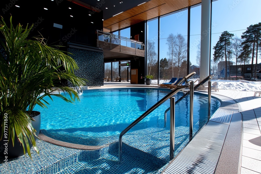 Fototapeta premium A spa day at one of JÅ«rmalaâ€™s famous wellness centers, featuring saunas, mineral baths, and massages