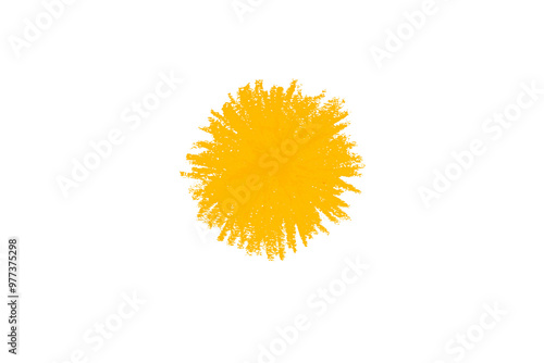 Orange pencil strokes isolated on transparent background