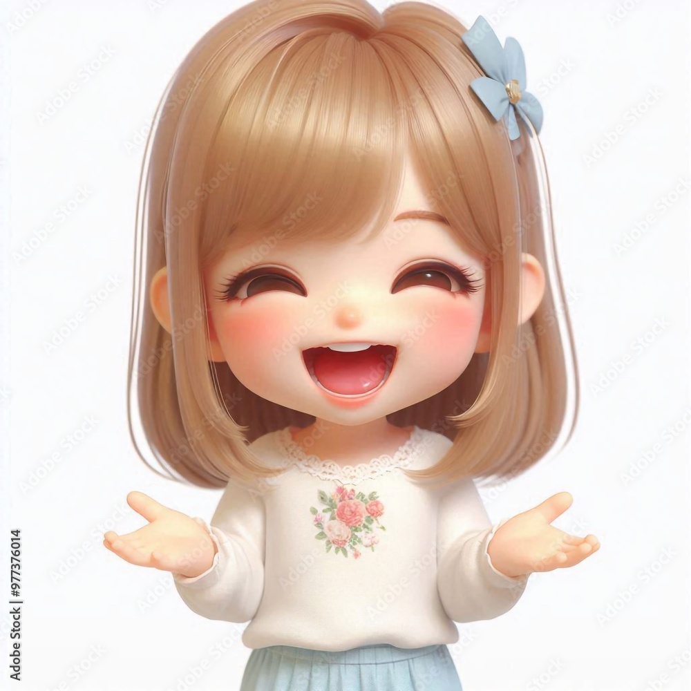 3D lachendes Mädchen 3D lachendes Mädchen