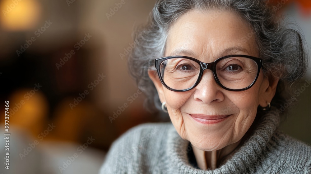 A woman with glasses is smiling and looking at the camera A woman with glasses is smiling and looking at the camera