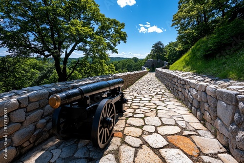 The Jasna GÃ³ra fortifications, with historic cannons and walls that have stood for centuries defending the monastery photo