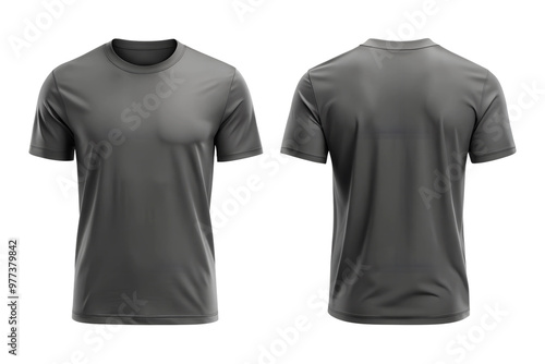 Obraz na płótnie charcoal t-shirt template mockup, front and back view of plain. Png w salonie