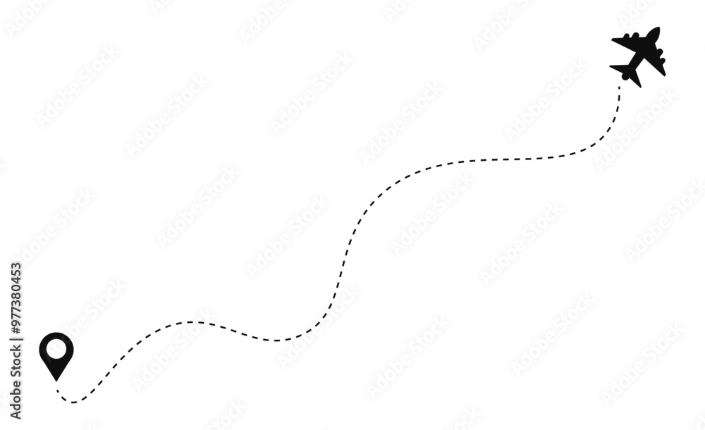 Airplane route line holiday border design vector Airplane route line holiday border design vector