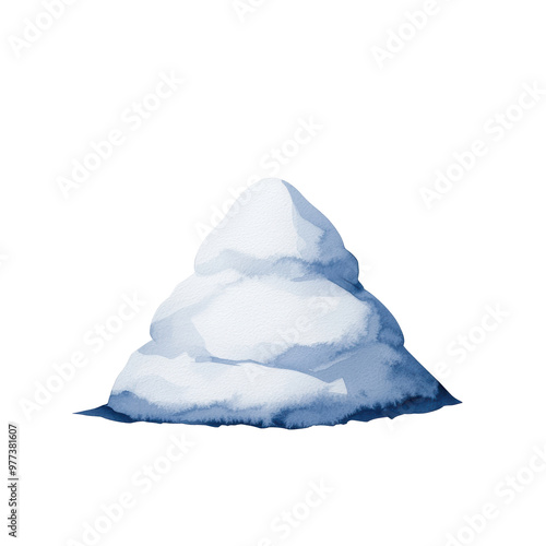 Majestic Snowy Mountain Peak Reaching Towards the Sky Transparent Background