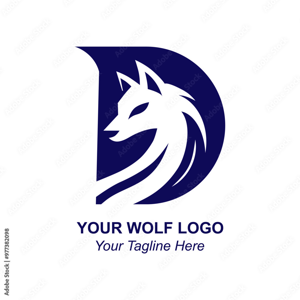 a logo for a wolf's logo that says your logo a logo for a wolf's logo that says your logo