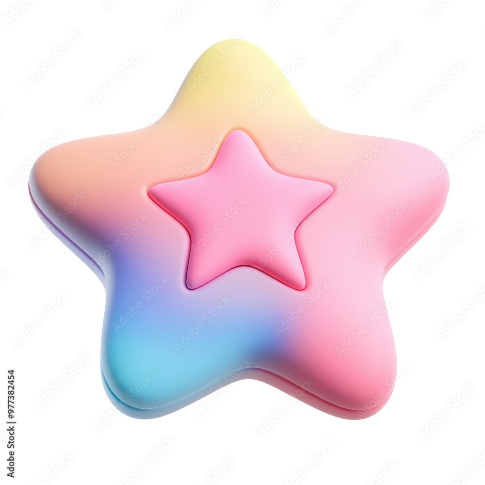 Colorful Star-Shaped Toy Against transparent background Colorful Star-Shaped Toy Against transparent background