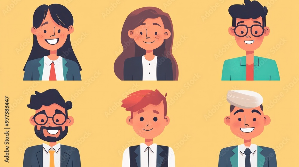 A group of people with different facial features and clothing A group of people with different facial features and clothing