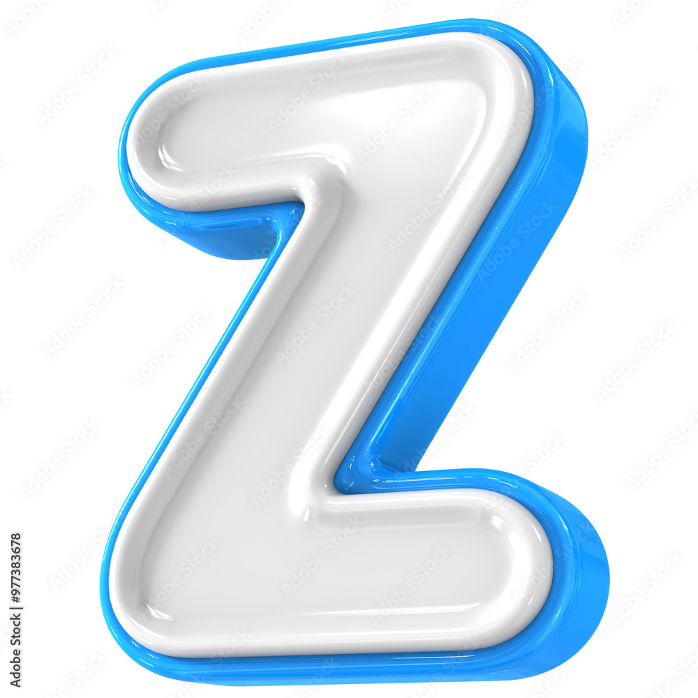 Blue With White Font Z 3D Render Blue With White Font Z 3D Render