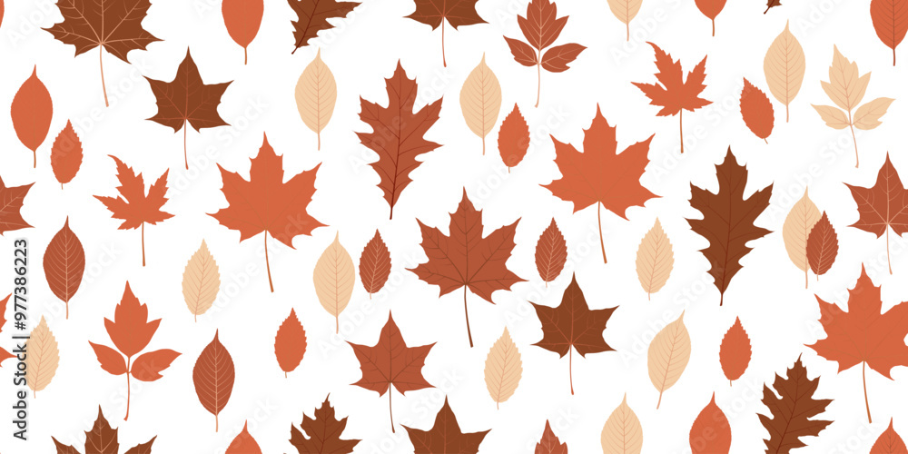 Autumn graphic leafs vector pattern. Fall leaves seamless print Autumn graphic leafs vector pattern. Fall leaves seamless print