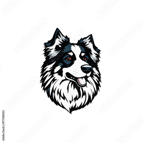 Australian shepherd dog. Vector illustration of Australian shepherd dog.