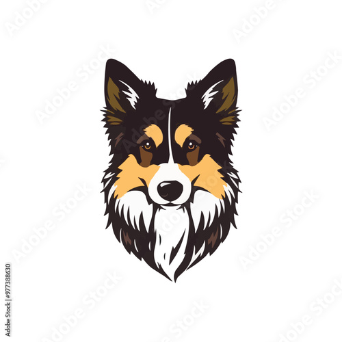 Australian shepherd dog. Vector illustration of Australian shepherd dog.