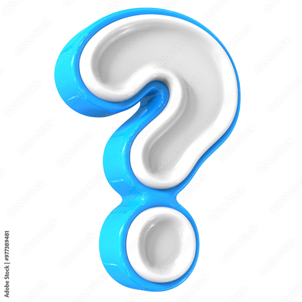 Blue With White Question Mark 3D Rendering Blue With White Question Mark 3D Rendering