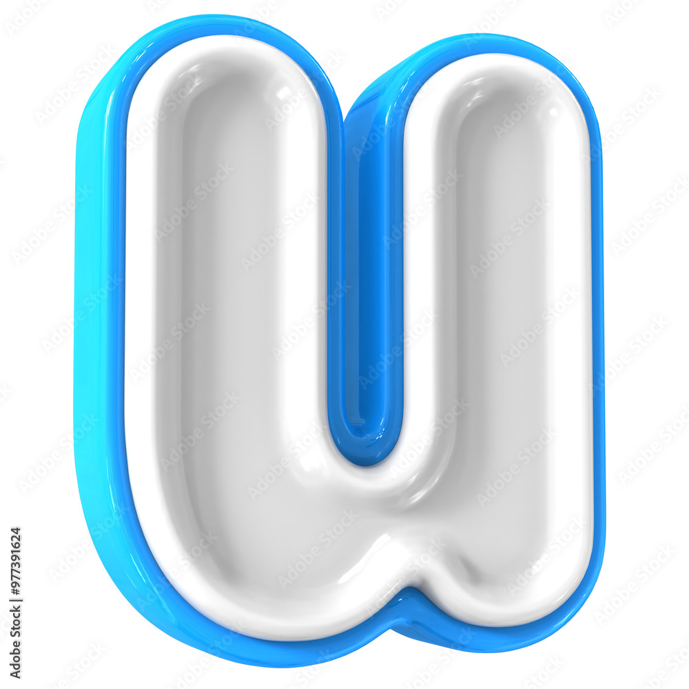 Blue With White Font u 3D Rendering Blue With White Font u 3D Rendering