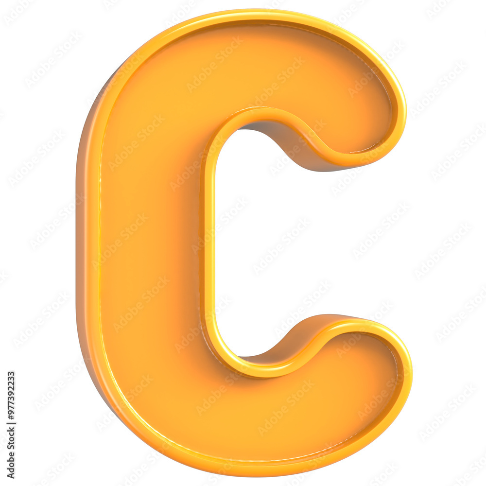 C Font Yellow 3d render C Font Yellow 3d render