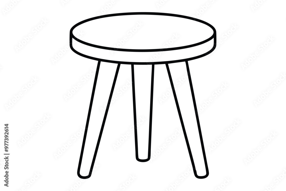 A Stool line art vector illustration A Stool line art vector illustration