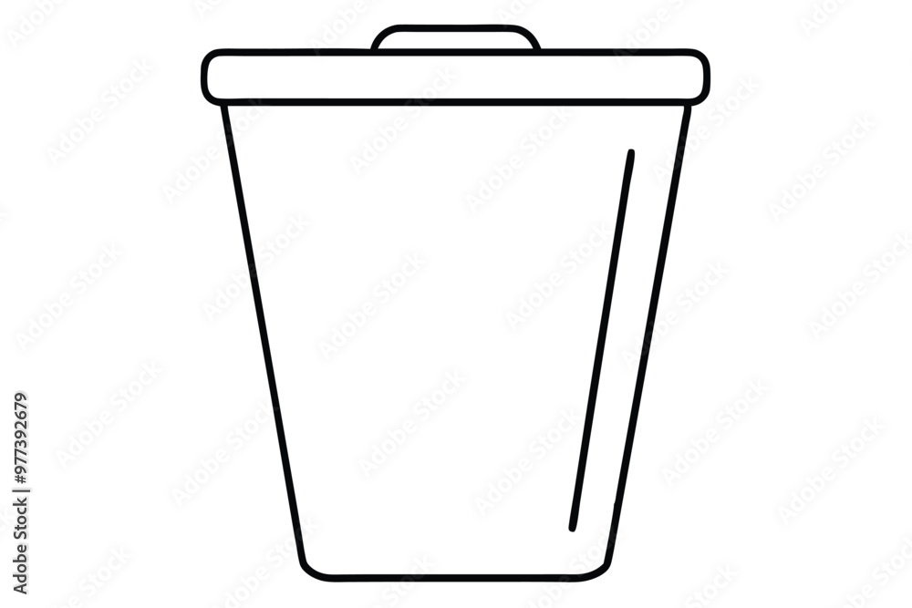 A Wastebasket line art vector illustration A Wastebasket line art vector illustration