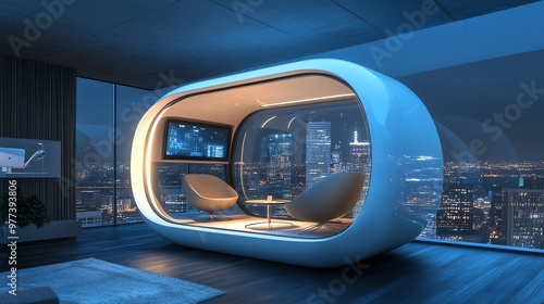 Modern Futuristic Office Pod Design