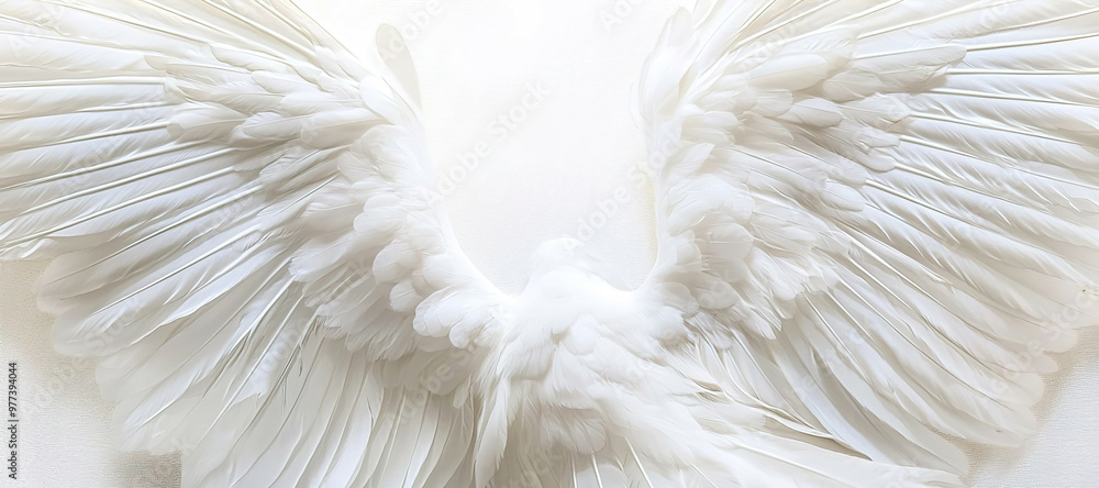 Fototapeta premium White feathered wings