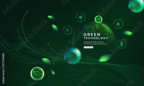 green technology futuristic and innovation background. Environment technology.Abstract technology background.Vector illustration.