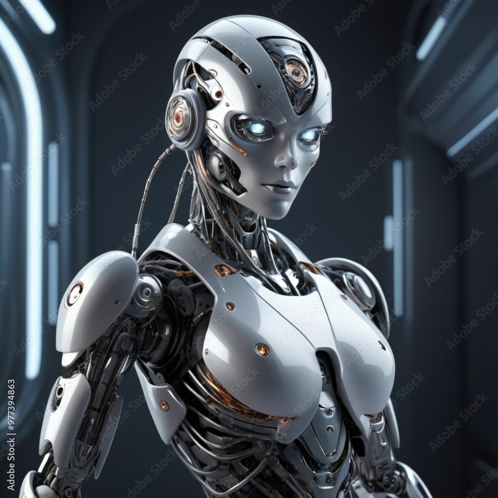 Cyborg robot in a futuristic style Cyborg robot in a futuristic style