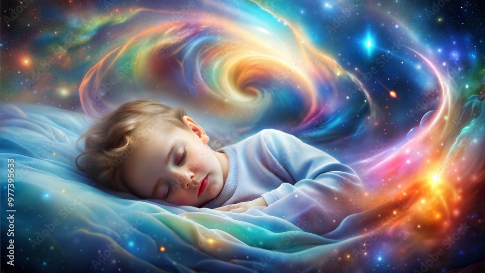 Sleeping child, dreamy atmosphere Sleeping child, dreamy atmosphere