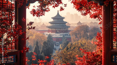 Minimalist Background for the October 1st Celebration: Honoring China's History and Culture photo