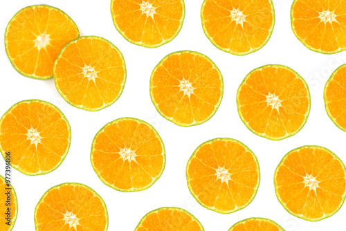 orange slice, clipping path, isolated on white background photo