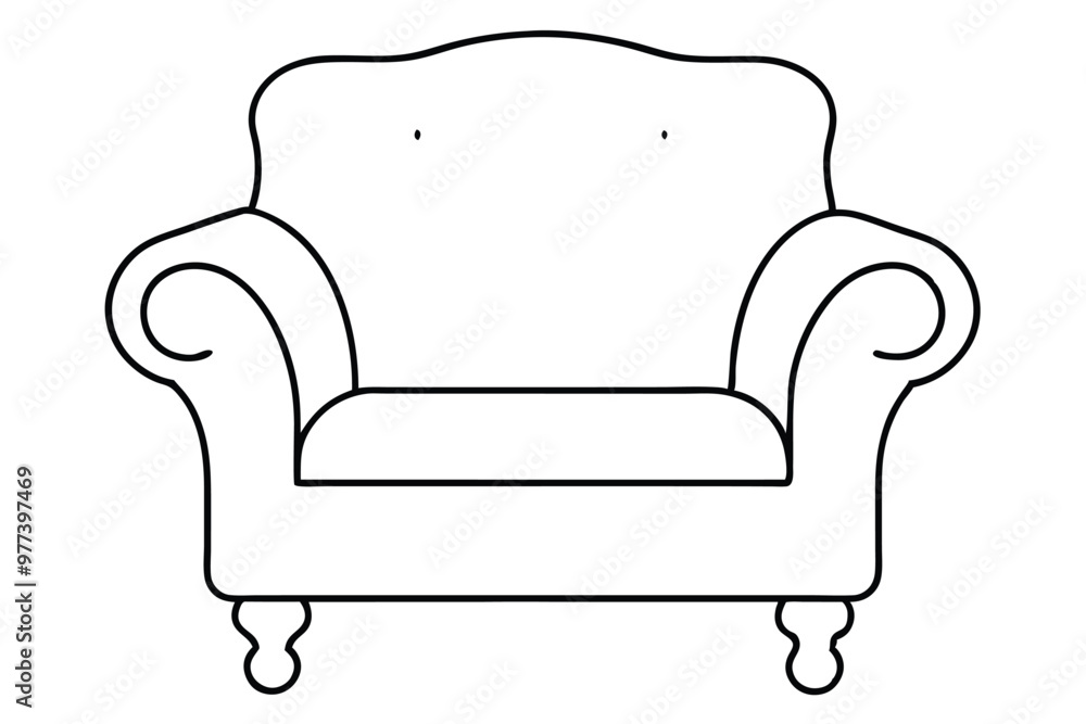 Beautiful Armchair line art vector illustration Beautiful Armchair line art vector illustration