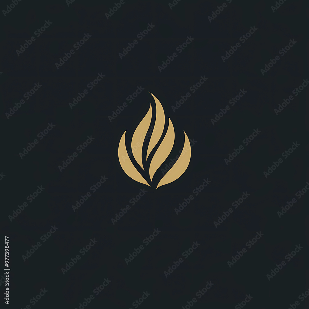 Gold flame symbol icon Gold flame symbol icon