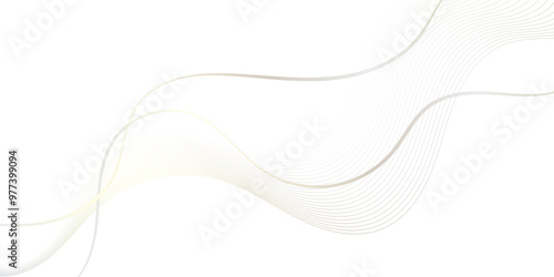 Abstract colorful wave dynamic curve lines on transparent background with flowing particles. Digital energy waves technology concept design for business, presentation, banner