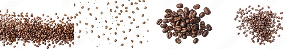 An isolated top view of coffee beans, An isolated top view of coffee beans,