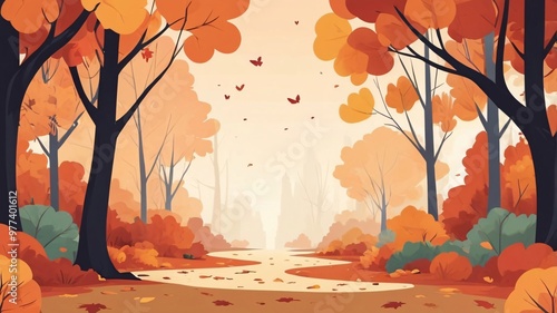 Autumn Flat Design Illustration – Perfect for Fall Themes