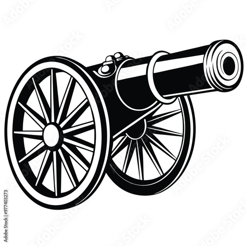 Ancient Cannon Ball vector line art style