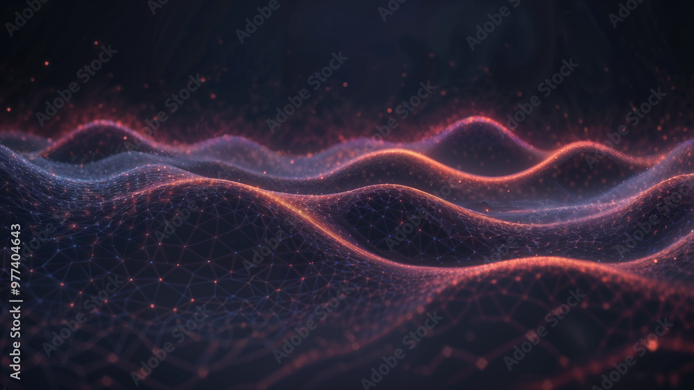 Abstract wave of particles and lines Abstract wave of particles and lines