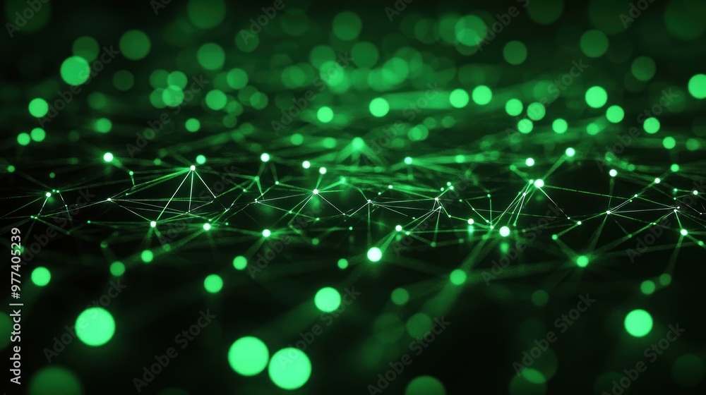 green light The structure of the network connection of points and lines. Digital background green light The structure of the network connection of points and lines. Digital background
