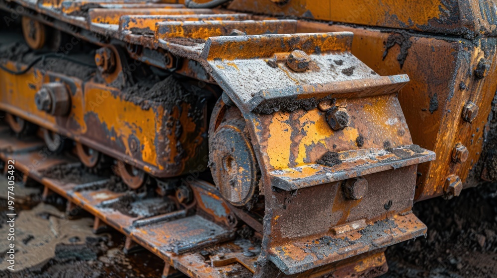 Close-up of Rusty Bulldozer Track Close-up of Rusty Bulldozer Track