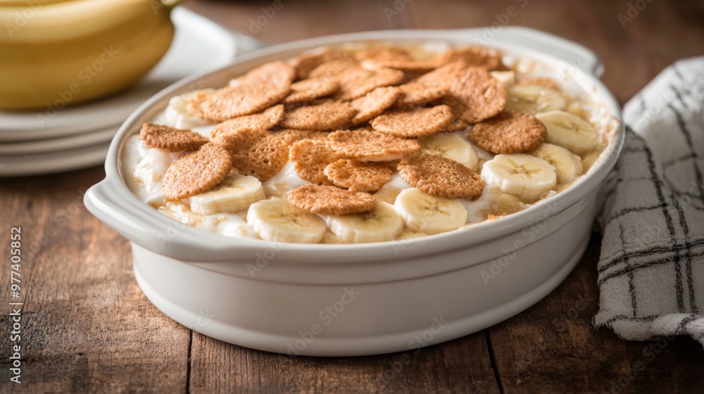 a classic style of banana pudding dish a classic style of banana pudding dish