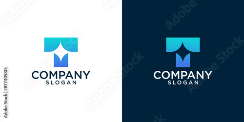 initial t abstract monogram logo design vector