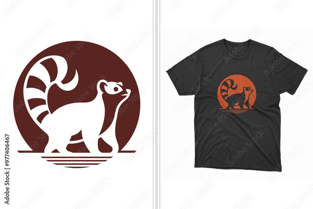 Obraz premium silhouette of a madagascar lemur t-shirt design and artwork, animal graphic tee