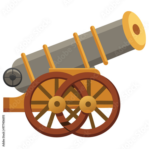 Ancient Cannon Ball minimalist vector illustration